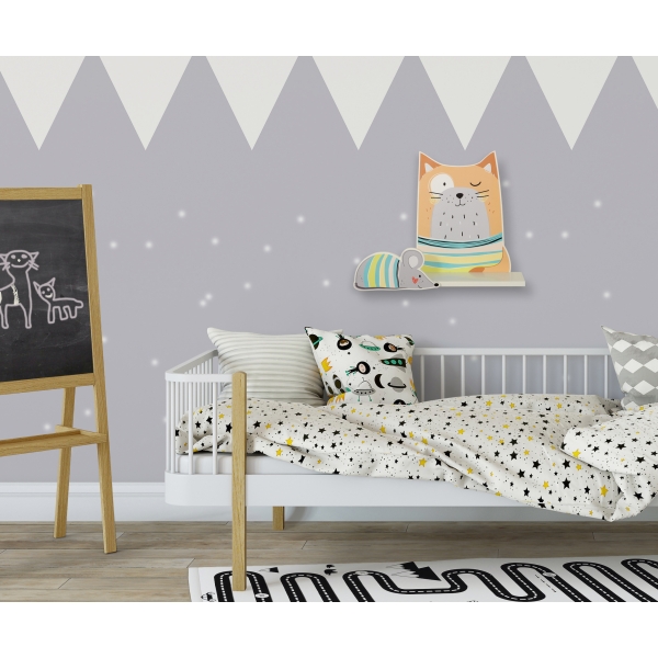 Wandregal für das Kinderzimmer - Rote Katze