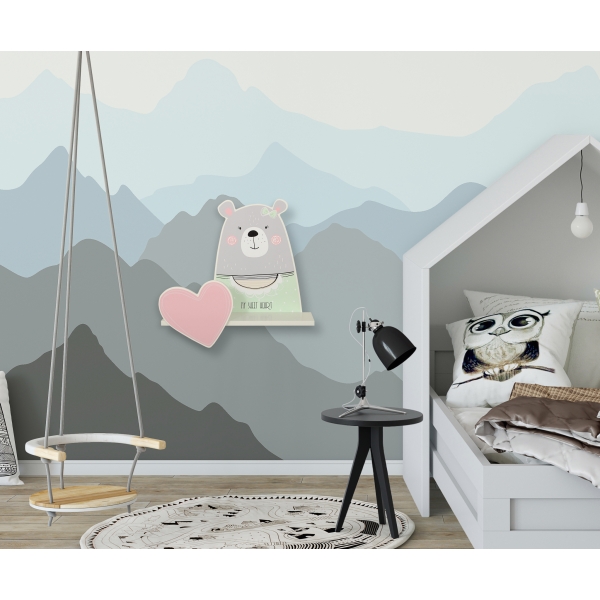 Wandregal für das Kinderzimmer - Teddybär- Girl