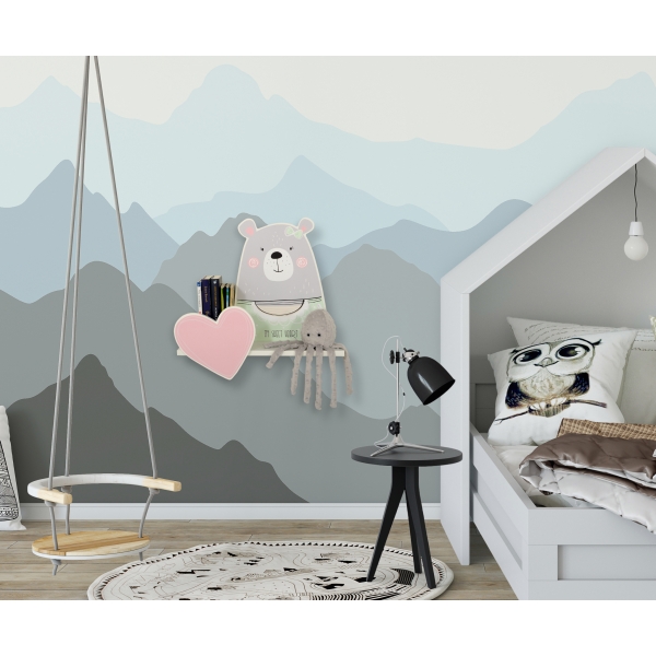 Wandregal für das Kinderzimmer - Teddybär- Girl