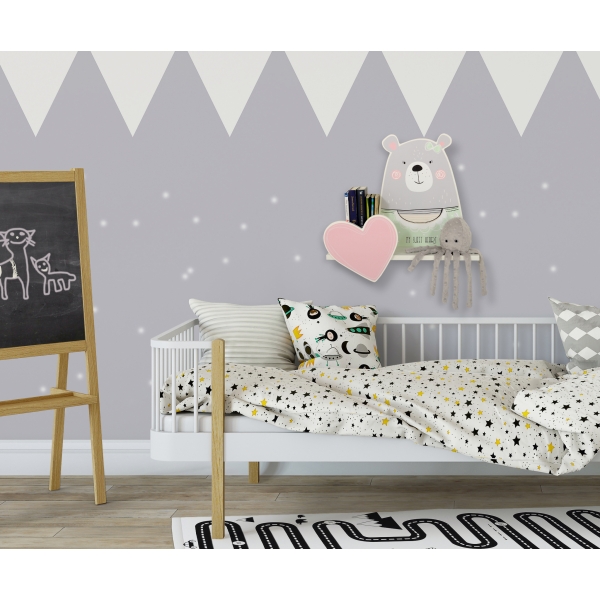 Wandregal für das Kinderzimmer - Teddybär- Girl