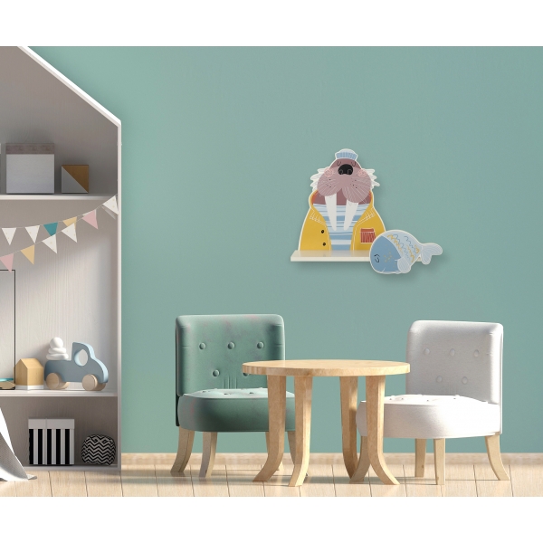 Wandregal für das Kinderzimmer - Walross