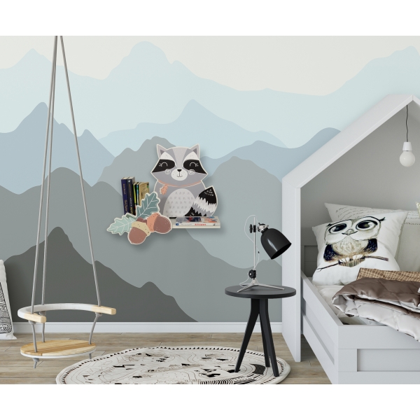 Wandregal für das Kinderzimmer - Waschbär