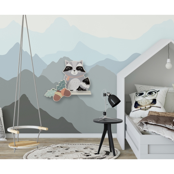 Wandregal für das Kinderzimmer - Waschbär