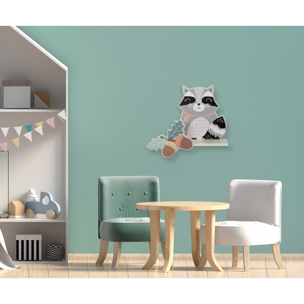 Wandregal für das Kinderzimmer - Waschbär