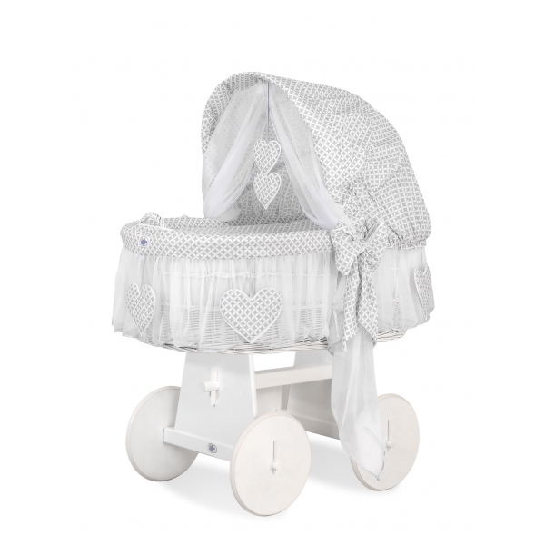Weide Stubenwagen mit Haube- Amelie Blumenmuster grau