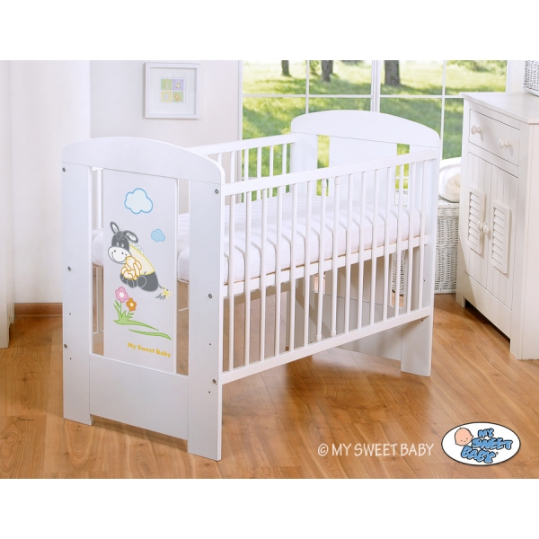 Weiß Babybett 120x60cm Esel Luca nr 5011-07-813