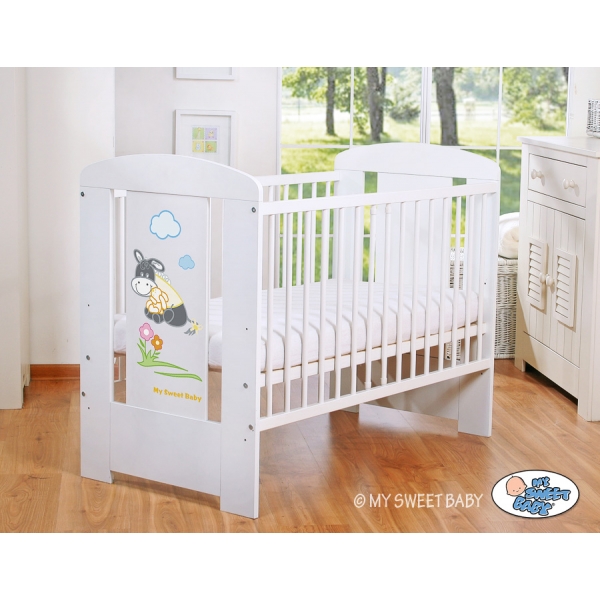 Weiß Babybett 120x60cm Esel Luca nr 5011-07-813