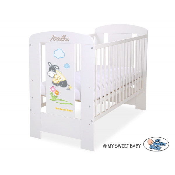 Weiß Babybett 120x60cm Esel Luca nr 5011-07-813
