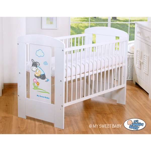 Weiß Babybett 120x60cm Esel Luca nr 5011-07-815