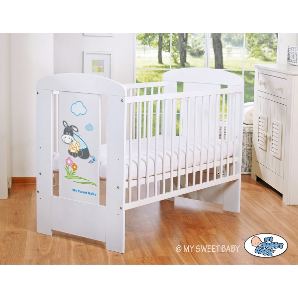 Weiß Babybett 120x60cm Esel Luca nr 5011-07-815