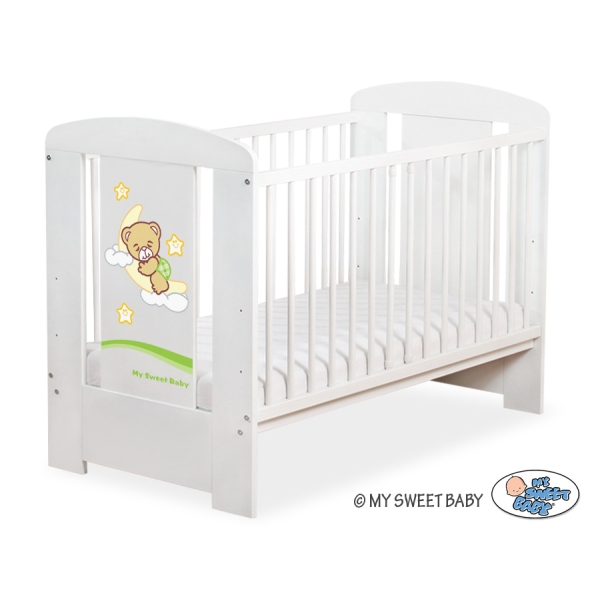 Weiß Babybett 120x60cm Gute Nacht