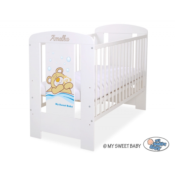 Weiß Gitterbett 120x60cm Teddy Bär Barnaba nr 5005-07-803