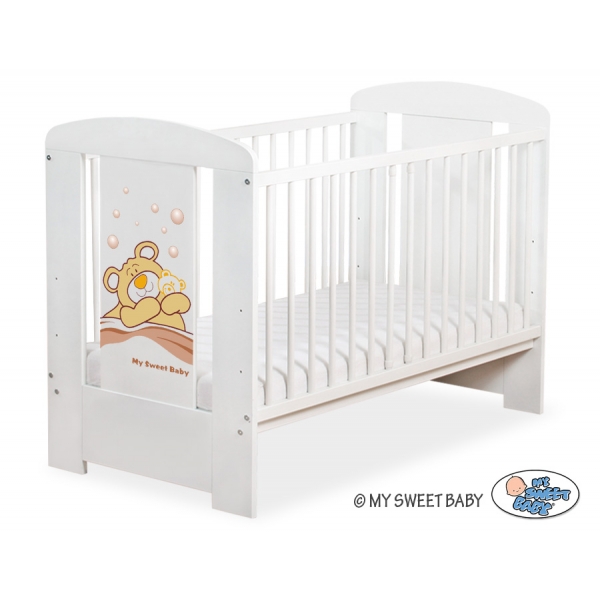 Weiß Gitterbett 120x60cm Teddy Bär Barnaba nr 5005-07-805