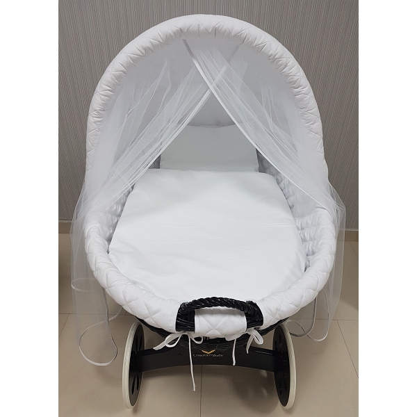 Weiß Textile Ausstattung Stubenwagen mit Griff XL