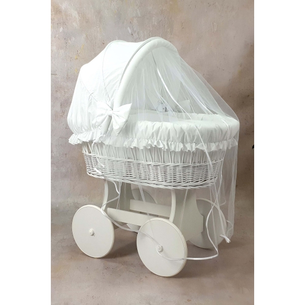 Weiß Textile Ausstattung Stubenwagen mit Griff XL