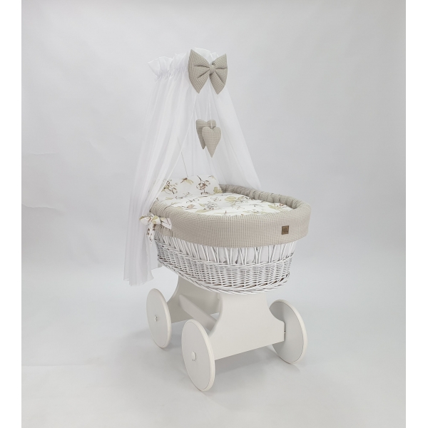 Weiße Babywiege Komplett-Set
