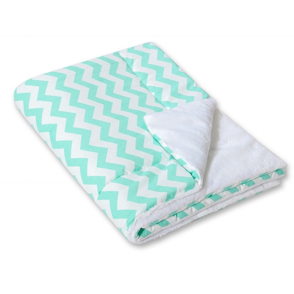 Wendedecke doppelseitig minky - Chevron minze