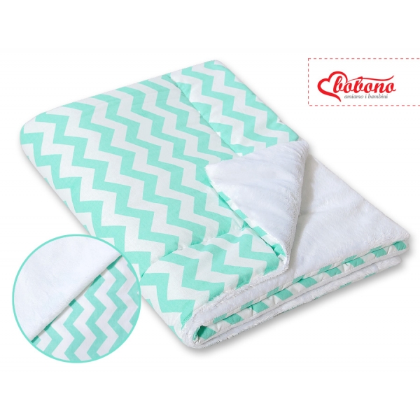 Wendedecke doppelseitig minky - Chevron minze
