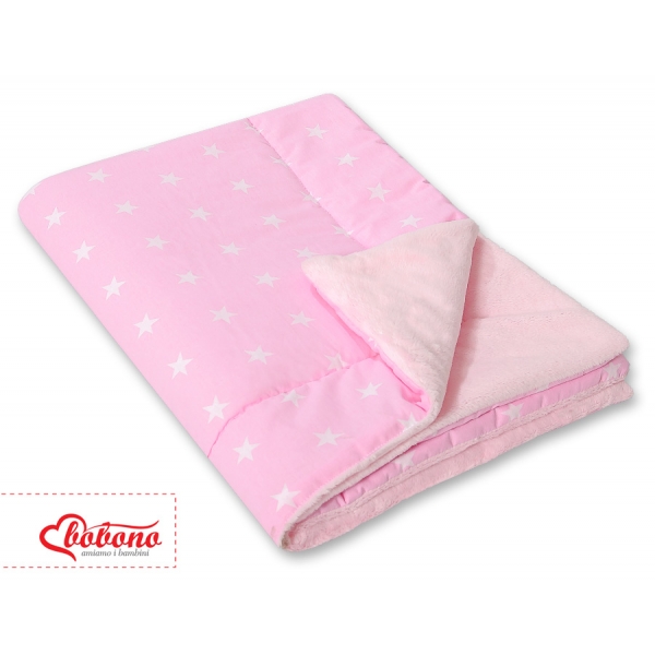Wendedecke doppelseitig minky - Rosa Sternchen