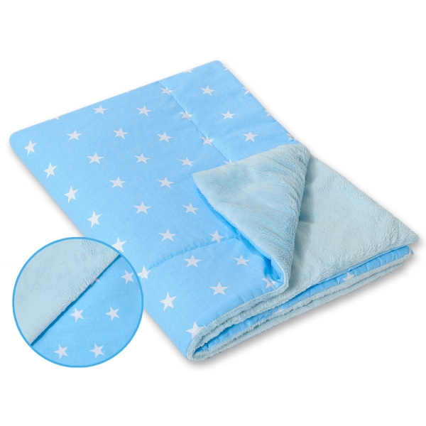 Wendedecke doppelseitig minky - Sternchen blau