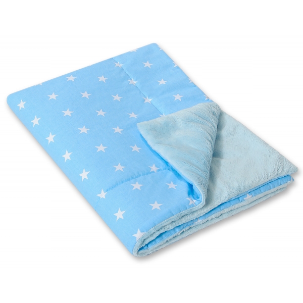 Wendedecke doppelseitig minky - Sternchen blau
