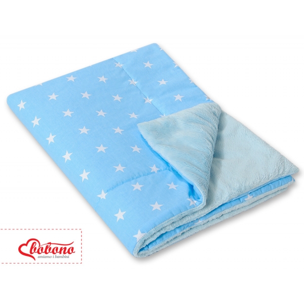 Wendedecke doppelseitig minky - Sternchen blau