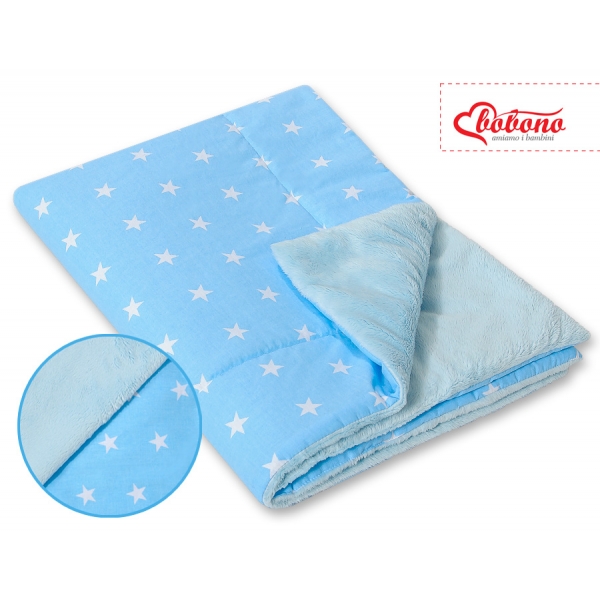 Wendedecke doppelseitig minky - Sternchen blau