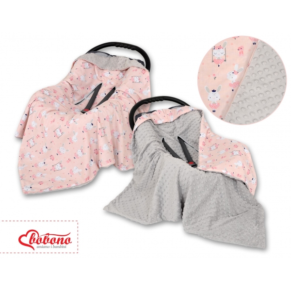 Wendedecke für Kindersitz - Ballerinen rosa/grau