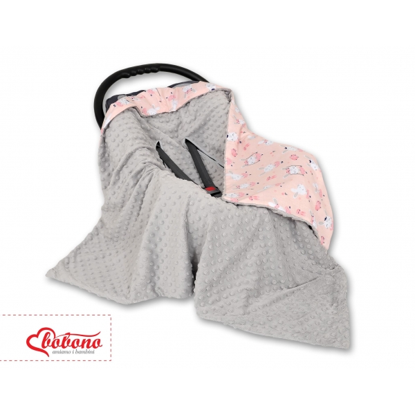 Wendedecke für Kindersitz - Ballerinen rosa/grau