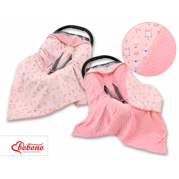 Wendedecke für Kindersitz - Einschlagdecke Ballerinen rosa-puderrosa