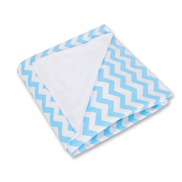 Einschlagdecke für Kindersitz - Chevron blau-weiß