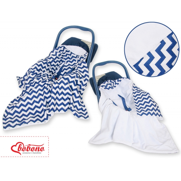 Einschlagdecke für Kindersitz - Chevron duneklblau