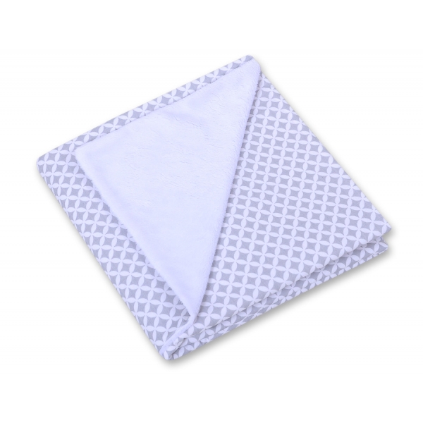 Wendedecke für Kindersitz - Grau-Blumenmuster