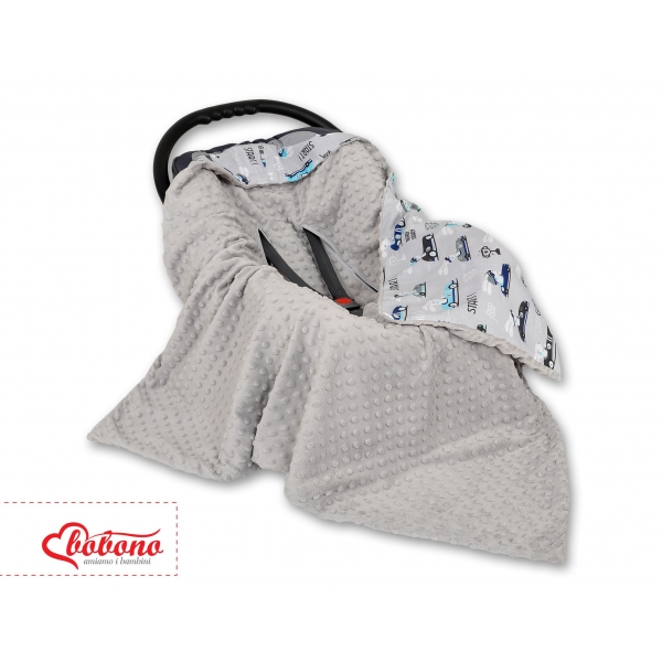 Wendedecke für Kindersitz - grau Hasen/grau