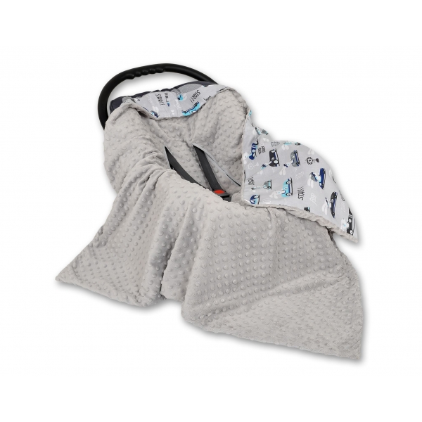Wendedecke für Kindersitz - grau Hasen/grau