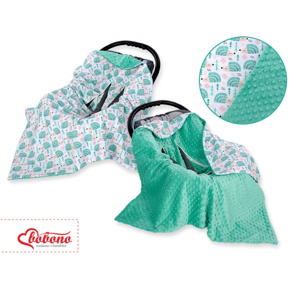 Wendedecke für Kindersitz - Igel mint