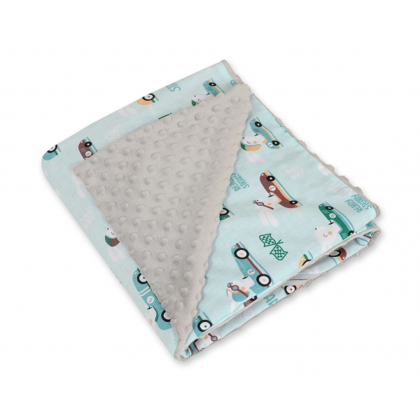 Wendedecke für Kindersitz - minze Hasen/grau
