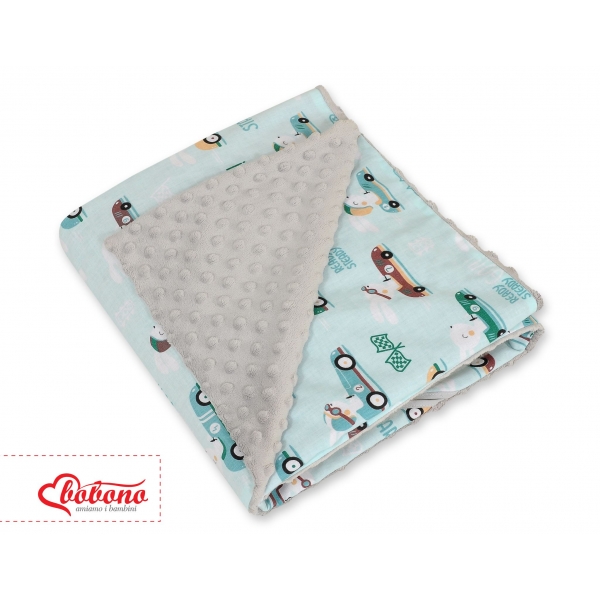 Wendedecke für Kindersitz - minze Hasen/grau