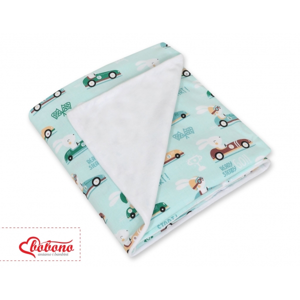 Wendedecke für Kindersitz - minze Hasen/weiss