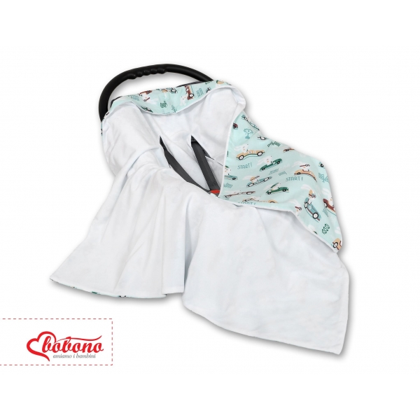 Wendedecke für Kindersitz - minze Hasen/weiss