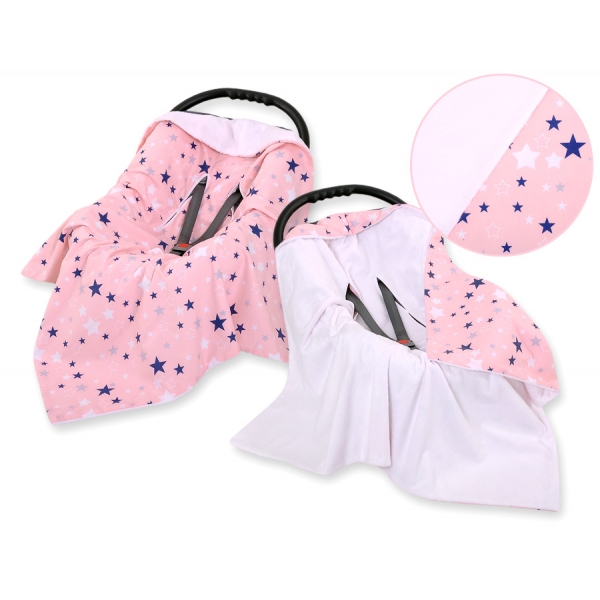Wendedecke für Kindersitz - rosa-blaue Sternen