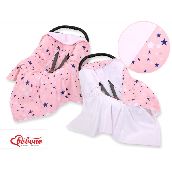 Wendedecke für Kindersitz - rosa-blaue Sternen
