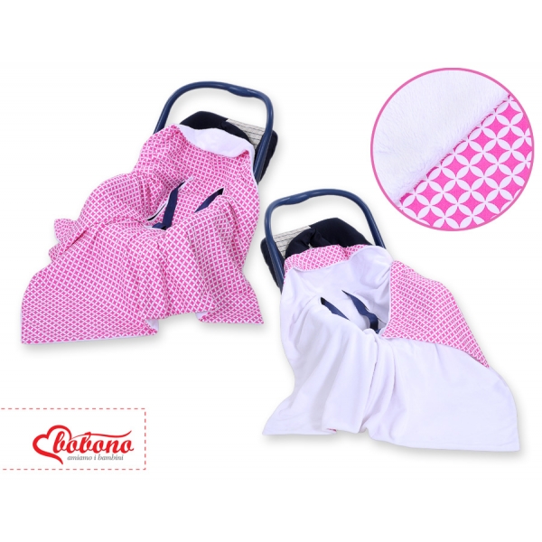 Einschlagdecke für Kindersitz - Rosa-Blumenmuster