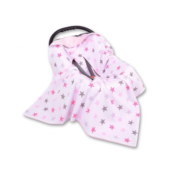Wendedecke für Kindersitz - Rosa-graue Sternen