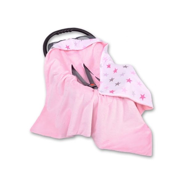 Wendedecke für Kindersitz - Rosa-graue Sternen