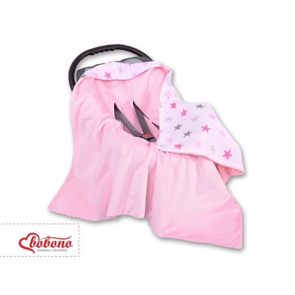 Wendedecke für Kindersitz - Rosa-graue Sternen