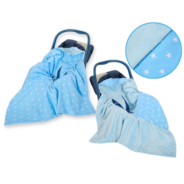 Einschlagdecke für Kindersitz - Sternchen blue