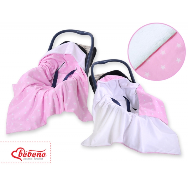 Einschlagdecke für Kindersitz - Sternchen rosa