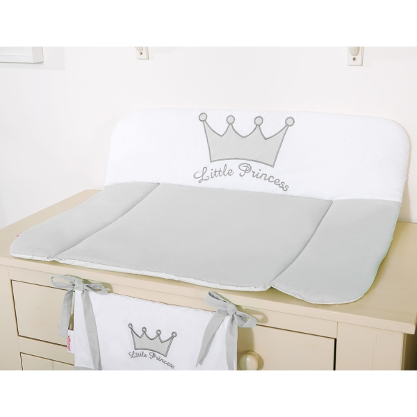 Wickelauflage auf Wickeltisch - Little Prince/Princess grau