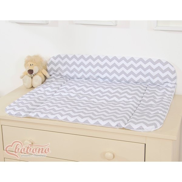 Wickelauflage auf Wickeltisch - Simple Chevron grau